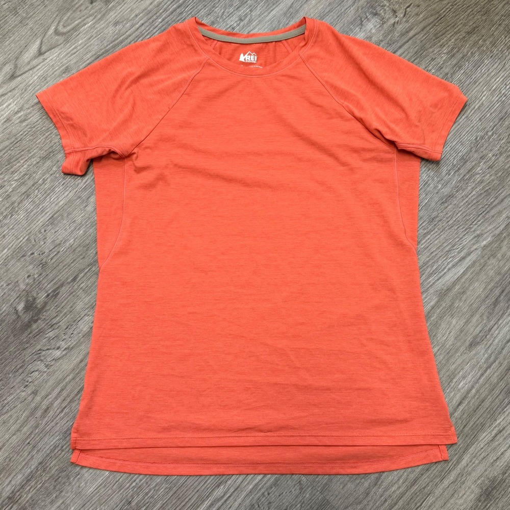 REI Co-op Womens Small Orange Heather Short Sleeve Active Hiking T-Shirt